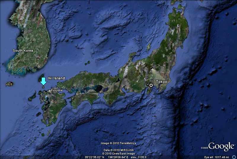 location of Iki in relation to Japan