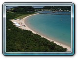 Aerial view of one of Iki's many white sand beaches